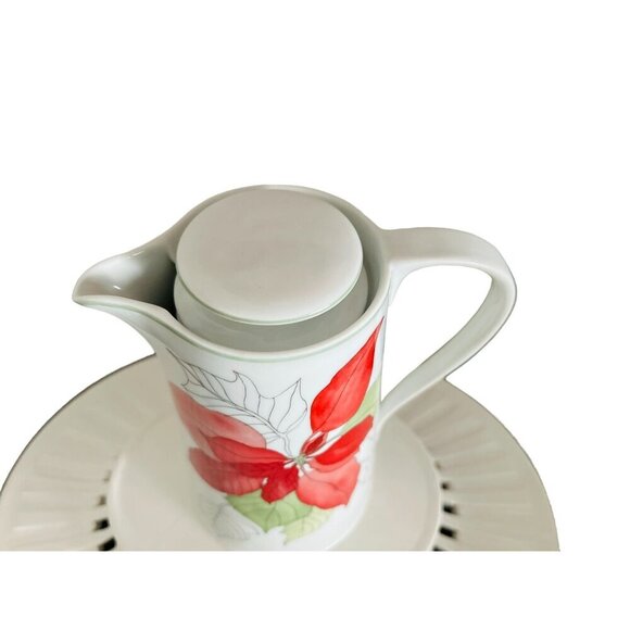 Block Spal Poinsettia Coffee Pot by Mary Lee Garten 10" - Picture 8 of 11